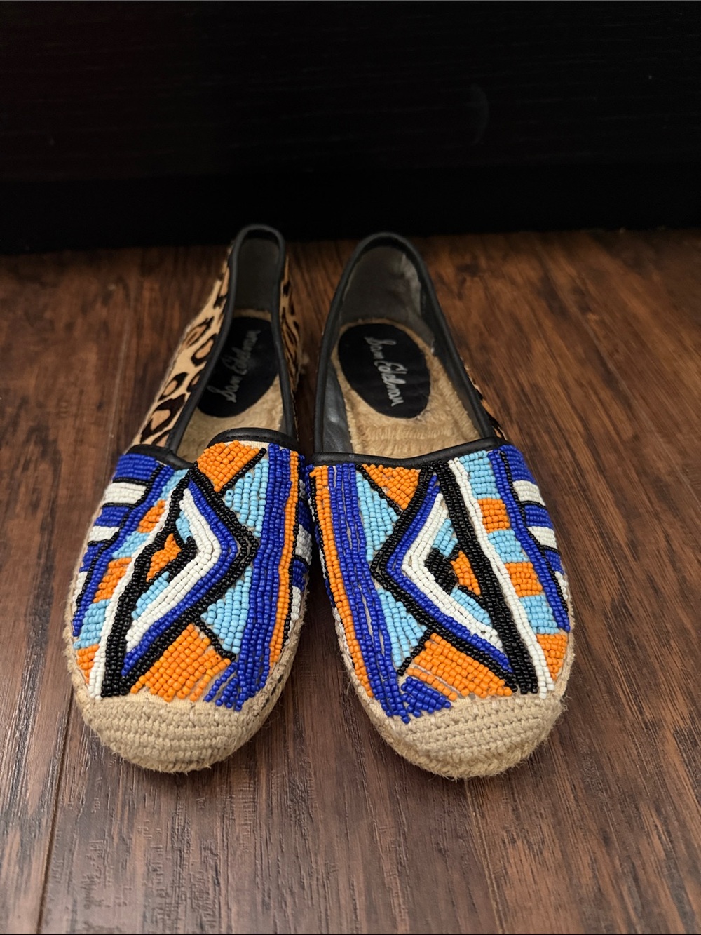 Sam Edelman Beaded Espadrilles in Blue & Orange